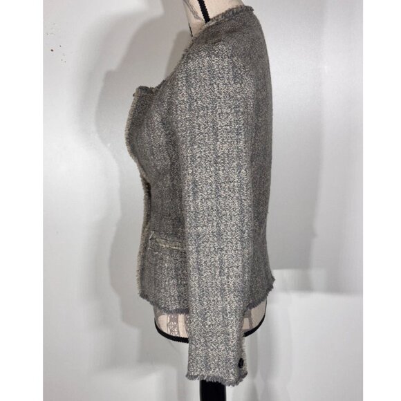 Isabel Marant Etoile Grey and Ecru Tweed Woolen Jacket, Womens Size 36 - Picture 5 of 7